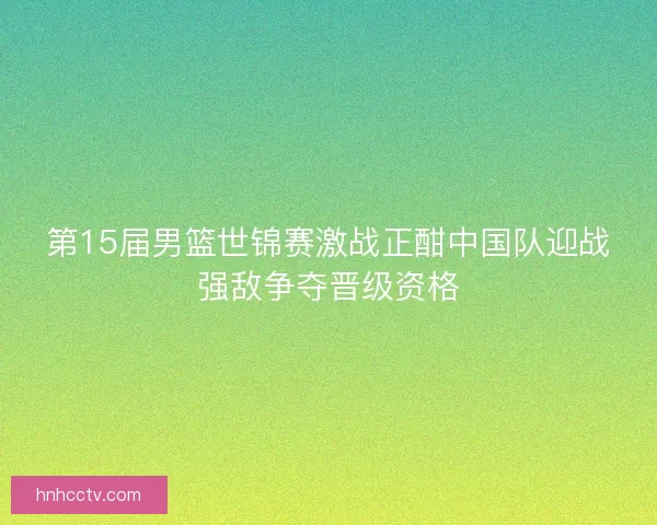 第15届男篮世锦赛激战正酣中国队迎战强敌争夺晋级资格